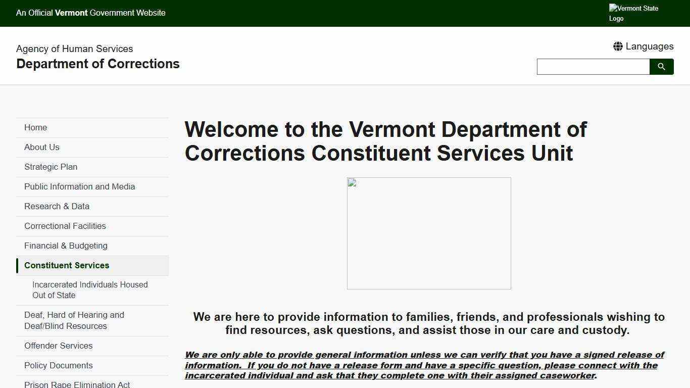 Welcome to the Vermont Department of Corrections Constituent Services Unit | Department of Corrections