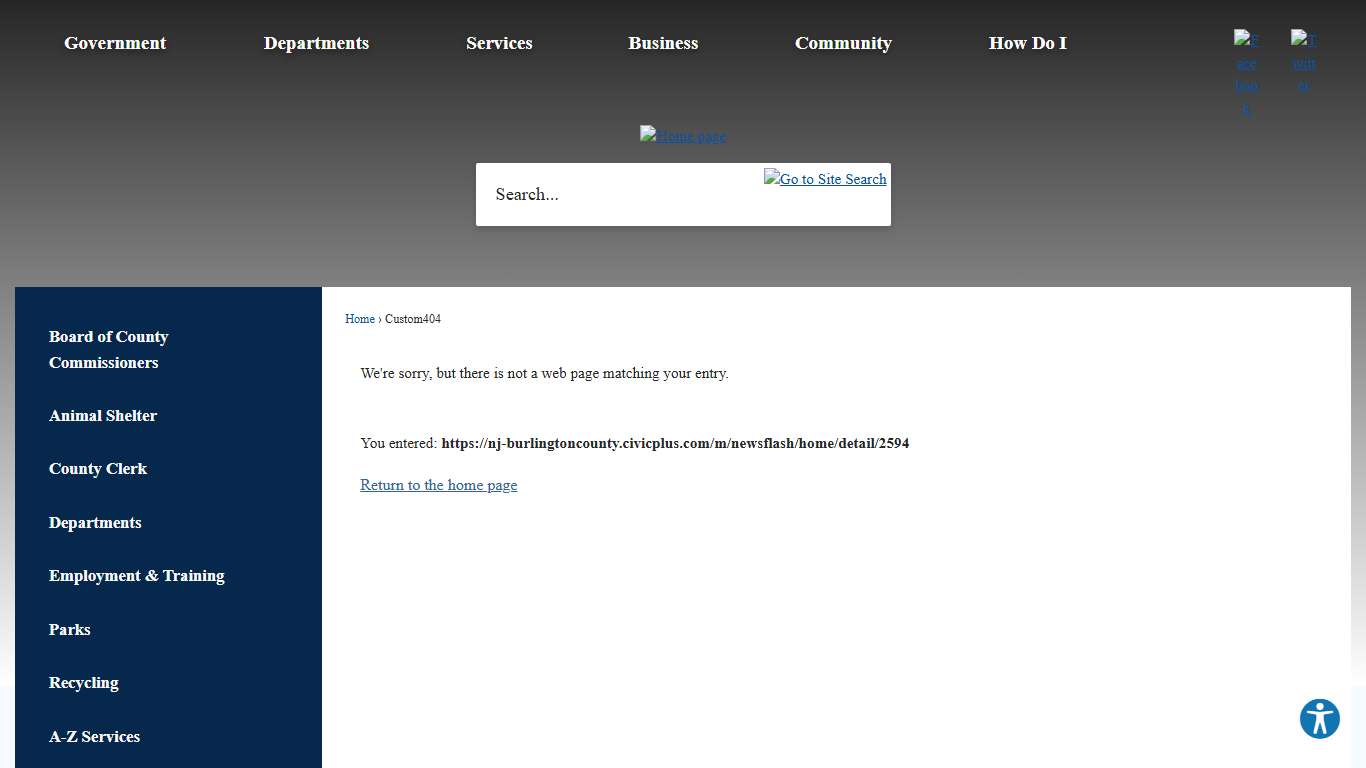 Custom404 • Burlington County, NJ • CivicEngage